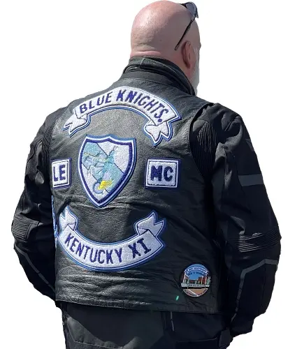 Blue Knight Kentucky XI member displaying club colors